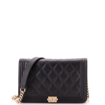 Chanel Boy Wallet on Chain Quilted Caviar