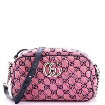Gucci GG Marmont Shoulder Bag Multicolor Diagonal Quilted GG Canvas Small