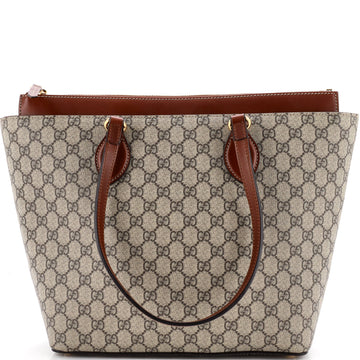 Gucci Linea A Zip Tote GG Coated Canvas and Leather Medium