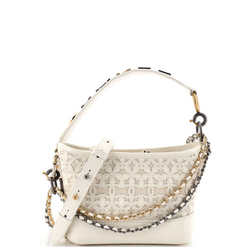 Chanel Gabrielle Hobo with Logo Handle Laser Cut Calfskin and Wool Felt Small