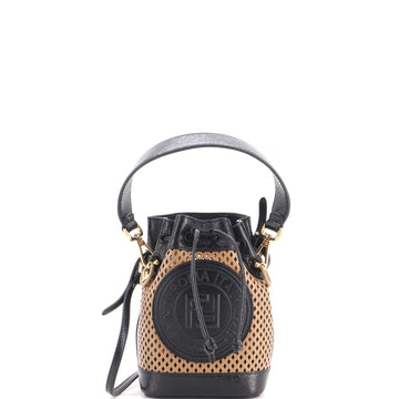 Fendi Mon Tresor Bucket Bag Perforated Leather Mini