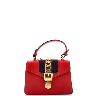 Gucci Sylvie Top Handle Bag Leather Mini