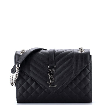Saint Laurent Classic Monogram Envelope Satchel Mixed Matelasse Leather Medium