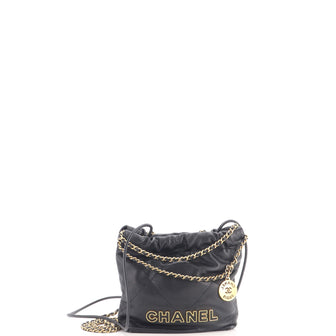 Chanel 22 Chain Hobo Quilted Caviar Mini