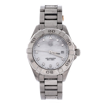 Tag Heuer Aquaracer 300M Quartz Watch Stainless Steel with Diamond Markers and Mother of Pearl 32