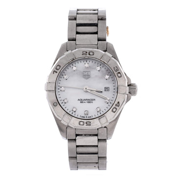 Tag Heuer Aquaracer 300M Quartz Watch Stainless Steel with Diamond Markers and Mother of Pearl 32