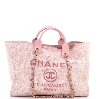 Chanel Deauville Tote Raffia with Glitter Detail Medium