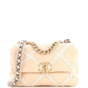 Chanel 19 Flap Bag Crochet Quilted Calfskin Medium