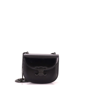 Celine Triomphe Besace Clea Chain Flap Bag Leather