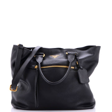 Prada Front Pocket Convertible Tote Vitello Phenix Medium