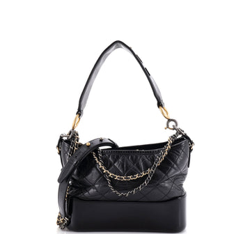 Chanel Gabrielle Hobo with Logo Handle Quilted Aged Calfskin Medium