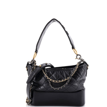 Chanel Gabrielle Hobo with Logo Handle Quilted Aged Calfskin Medium