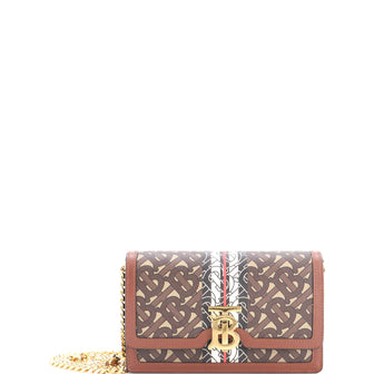 Burberry TB Flap Bag Monogram E-Canvas Small