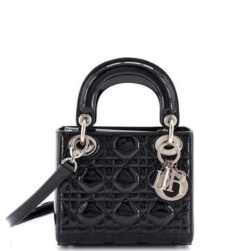 Christian Dior Lady Dior Bag Cannage Quilt Patent Mini