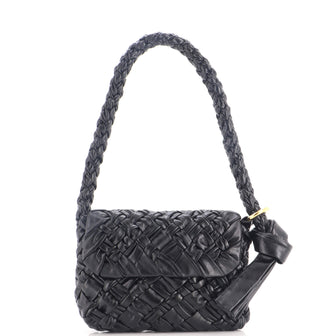 Bottega Veneta Kalimero Citta Shoulder Bag Intrecciato Plisse Leather