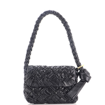 Bottega Veneta Kalimero Citta Shoulder Bag Intrecciato Plisse Leather