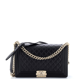 Chanel Boy Flap Bag Quilted Lambskin New Medium