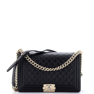 Chanel Boy Flap Bag Quilted Lambskin New Medium
