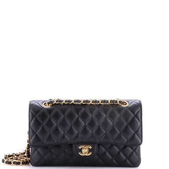 Chanel Classic Double Flap Bag Quilted Caviar Medium