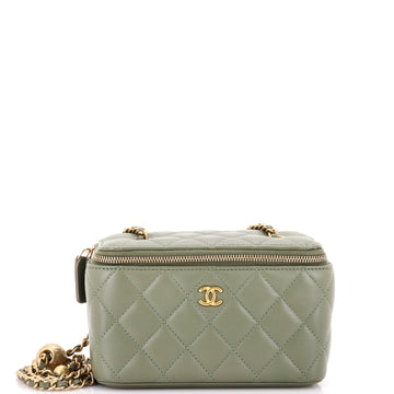 Chanel Pearl Crush Vanity Case with Chain Quilted Lambskin Small