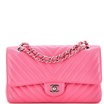 Chanel Classic Double Flap Bag Chevron Caviar Medium