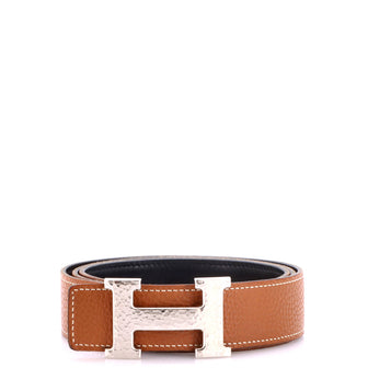 Hermes Constance Martelee H Reversible Belt Leather with Hammered Hardware Medium
