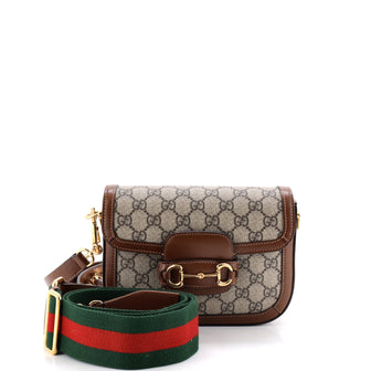 Gucci Horsebit 1955 Shoulder Bag GG Coated Canvas with Leather Mini