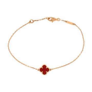 Van Cleef & Arpels Sweet Alhambra Bracelet 18K Rose Gold and Carnelian