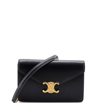 Celine Margo Triomphe Wallet on Chain Leather