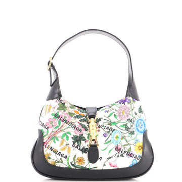Balenciaga x Gucci The Hacker Project Jackie 1961 Hobo Flora Canvas Small