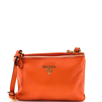 Prada Double Zip Crossbody Bag Vitello Daino Small