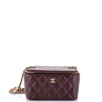 Chanel Pearl Crush Vanity Case with Chain Quilted Lambskin Small