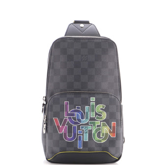 Louis Vuitton Avenue Sling Bag Limited Edition Interlinked Logo Damier Graphite