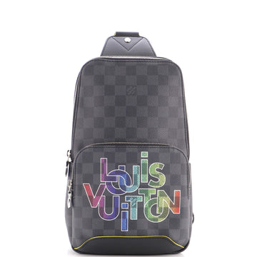 Louis Vuitton Avenue Sling Bag Limited Edition Interlinked Logo Damier Graphite
