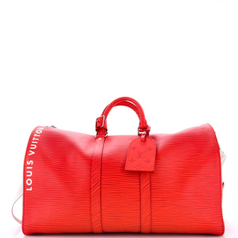 Louis Vuitton Keepall Bandouliere Bag Logo Embossed XL Epi Leather 50