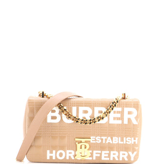 Burberry Lola Shoulder Bag Quilted Printed Coated Canvas Small