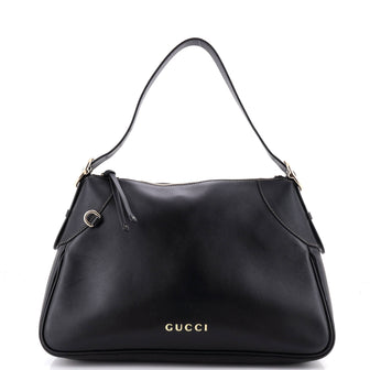 Gucci Emblem Shoulder Bag Leather Medium