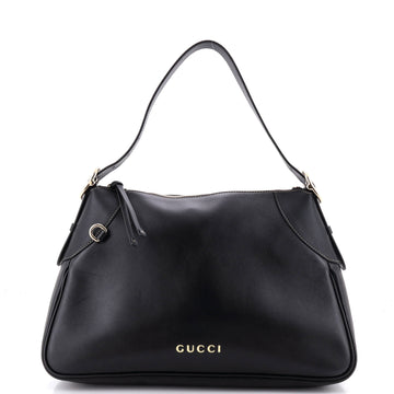 Gucci Emblem Shoulder Bag Leather Medium