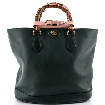 Gucci Diana Bamboo Handle Round Tote Leather Medium