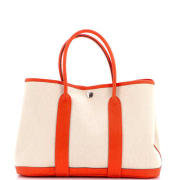 Hermes Garden Party Tote Toile and Leather 30