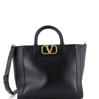 Valentino Garavani VLogo Convertible Shopper Tote Leather Large