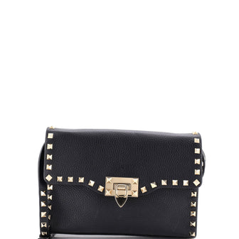 Valentino Garavani Rockstud Flip Lock Flap Bag Leather Medium