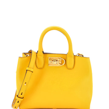 Salvatore Ferragamo Studio Top Handle Box Bag Leather Small