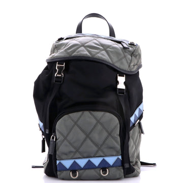 Prada Camouflage Backpack Quilted Tessuto with Saffiano Large