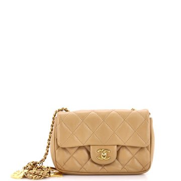 Chanel Heart Charms Flap Bag Quilted Lambskin Mini