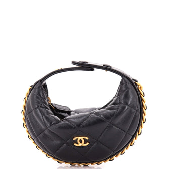 Chanel Chain Around Hobo Pouch Quilted Lambskin Extra Mini