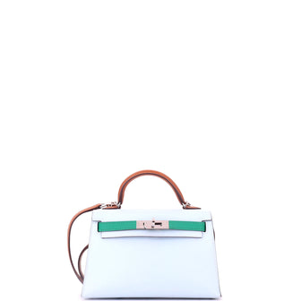 Hermes Kelly Mini II Bag Tricolor Epsom with Palladium Hardware 20