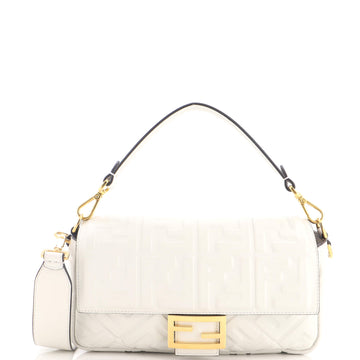 Fendi Baguette NM Bag Zucca Embossed Leather Medium