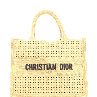 Christian Dior Book Tote Raffia Medium