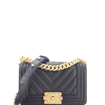 Chanel Boy Flap Bag Chevron Calfskin Small